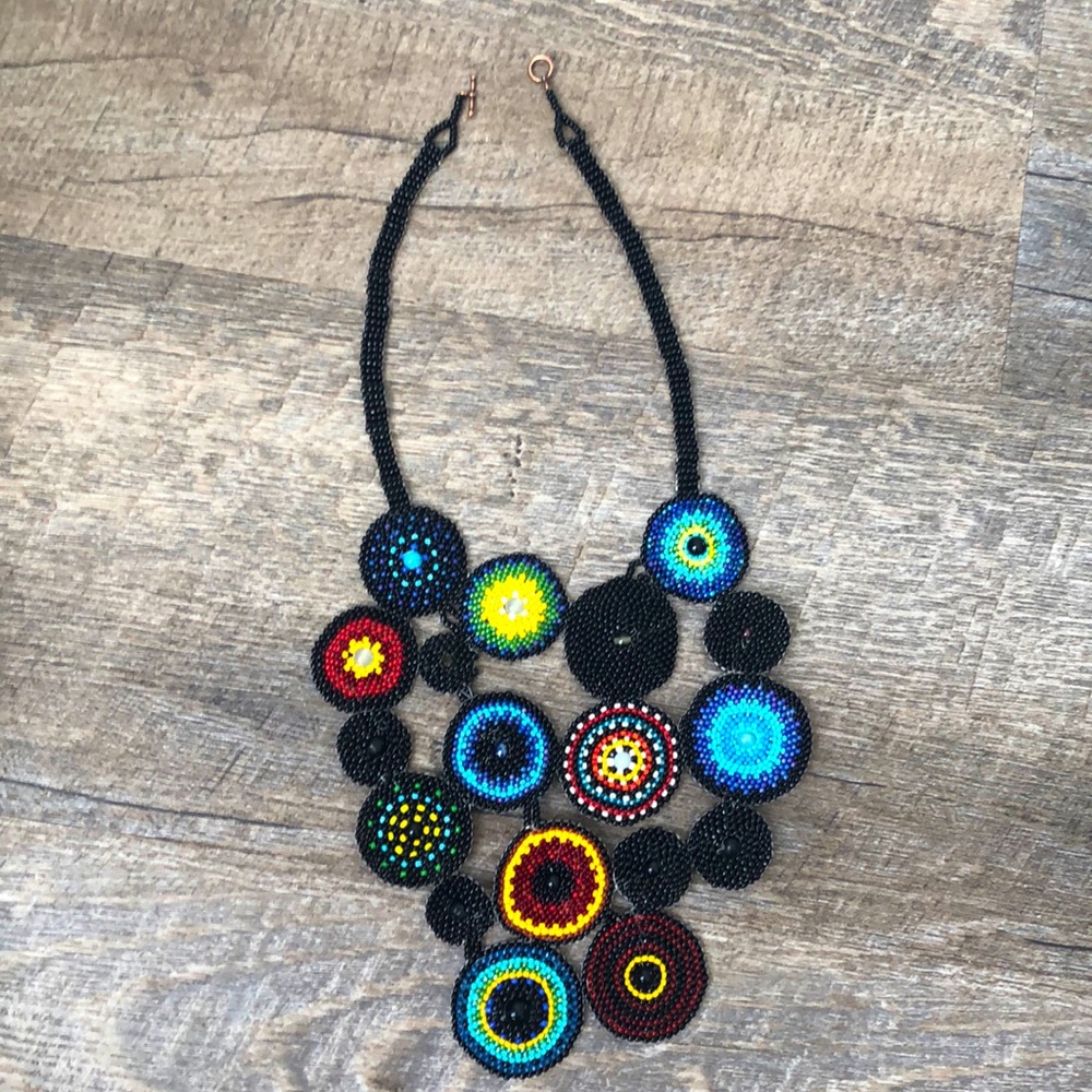 Artisan beaded statement necklace